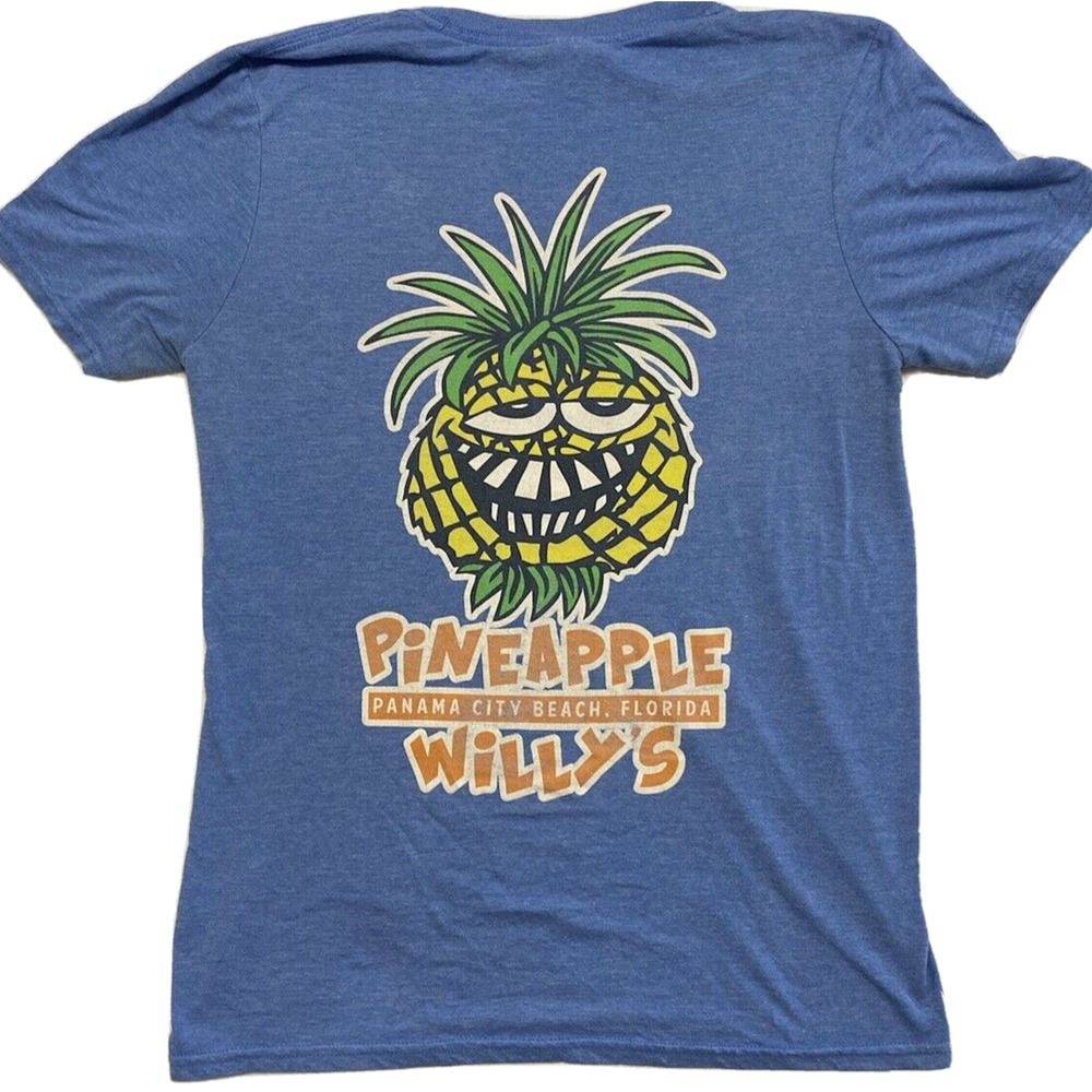 Pineapple Willys Tshirt Adult Size Small Blue Panama City Beach PCB Sz S Florida